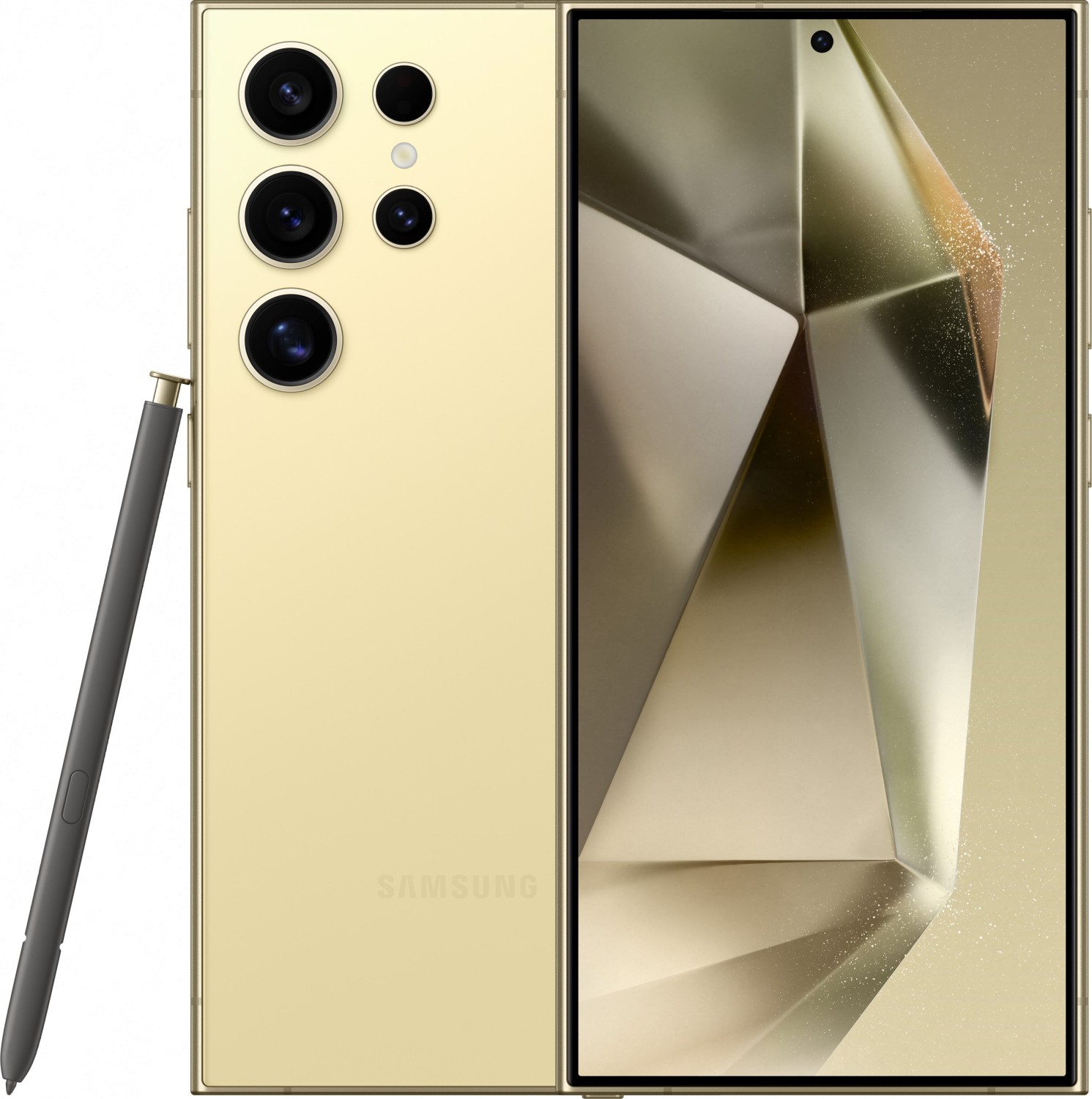 Samsung Galaxy S24 Ultra in de kleur Titanium Yellow